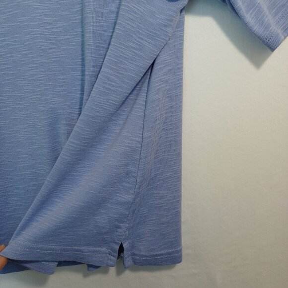 J Jill Tee Shirt Pima Scoop Neck Elbow Sleeve Blue Womens Small - Picture 5 of 11